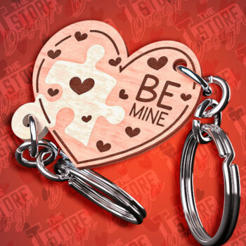 Intra απο ξύλο plywood 3mm-4mm πάχος - Μπρελόκ Καρδιά Ζευγαριού | Laser Cut  Δίασταση 4x4 cm INTRAFABR-81251128 - Image 1