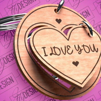 Intra απο ξύλο plywood 3mm-4mm πάχος - Μπρελόκ Καρδιά Ζευγαριού | Laser Cut  Δίασταση 4x4 cm INTRAFABR-81182042 - Image 1