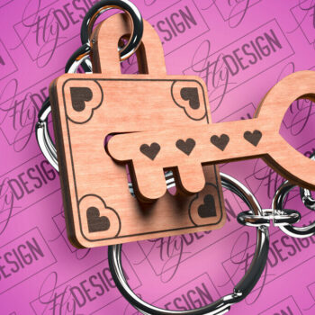 Intra απο ξύλο plywood 3mm-4mm πάχος - Μπρελόκ Καρδιά Ζευγαριού | Laser Cut  Δίασταση 4x4 cm INTRAFABR-81181880 - Image 1