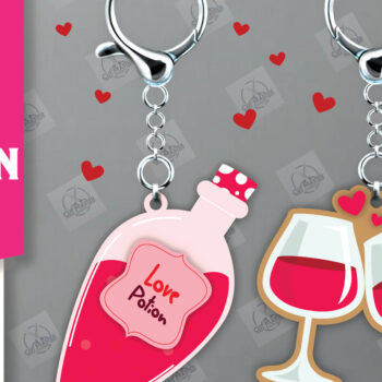 Intra απο ξύλο plywood 3mm-4mm πάχος - Μπρελόκ Ζευγάρι Laser Cut  Δίασταση 4x4 cm INTRAFABR-112811239 - Image 1