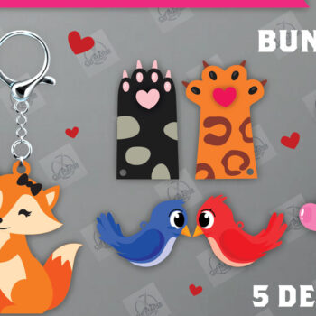 Intra απο ξύλο plywood 3mm-4mm πάχος - Δέσμη  κοπής με μπρελόκ για ζευγάρια Δίασταση 4x4 cm INTRAFABR-112811467 - Image 1