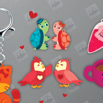 Intra απο ξύλο plywood 3mm-4mm πάχος - Δέσμη  κοπής με μπρελόκ για ζευγάρια Δίασταση 4x4 cm INTRAFABR-112811288 - Image 2