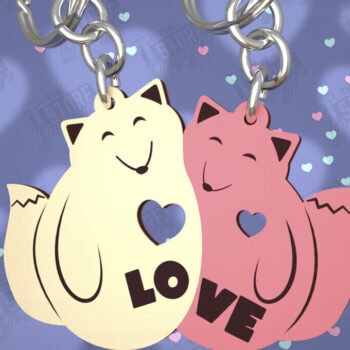 Intra απο ξύλο plywood 3mm-4mm πάχος - Μπρελόκ Ζευγαριού | Δώρο του Αγίου Βαλεντίνου Δίασταση 4x4 cm INTRAFABR-108899625 - Image 1