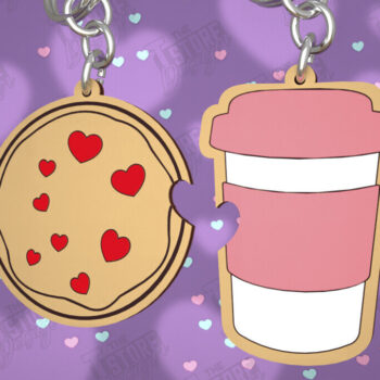 Intra απο ξύλο plywood 3mm-4mm πάχος - Μπρελόκ Ζευγαριού | Δώρο του Αγίου Βαλεντίνου Δίασταση 4x4 cm INTRAFABR-108899708 - Image 1