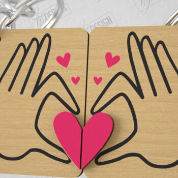 Intra απο ξύλο plywood 3mm-4mm πάχος - Μπρελόκ Ζευγαριού | Δώρο του Αγίου Βαλεντίνου Δίασταση 4x4 cm INTRAFABR-108896016 - Image 1