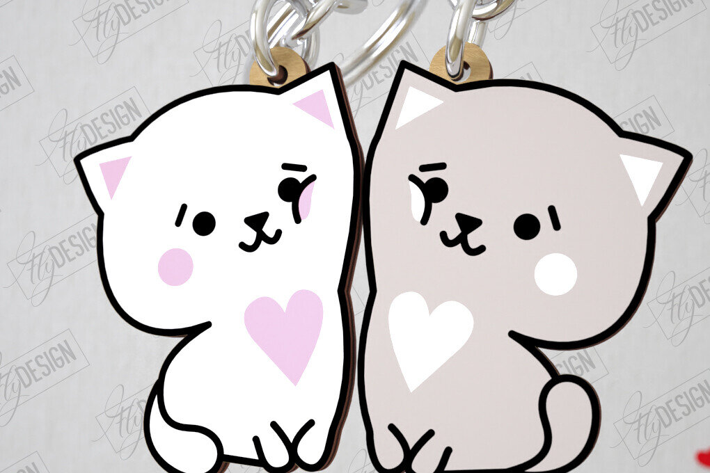 Intra απο ξύλο plywood 3mm-4mm πάχος - Μπρελόκ Ζευγαριού | Δώρο του Αγίου Βαλεντίνου Δίασταση 4x4 cm INTRAFABR-108896022