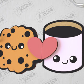 Intra απο ξύλο plywood 3mm-4mm πάχος - Μπρελόκ Ζευγαριού | Δώρο του Αγίου Βαλεντίνου Δίασταση 4x4 cm INTRAFABR-108896034 - Image 1