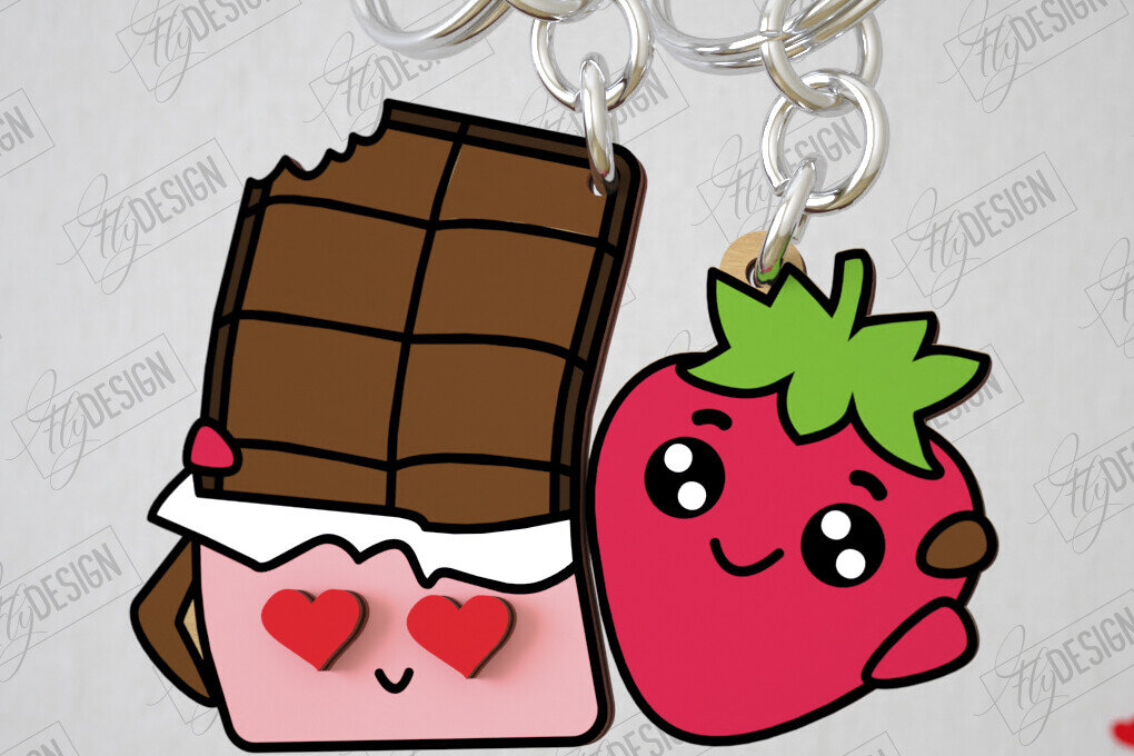 Intra απο ξύλο plywood 3mm-4mm πάχος - Μπρελόκ Ζευγαριού | Δώρο του Αγίου Βαλεντίνου Δίασταση 4x4 cm INTRAFABR-108896046