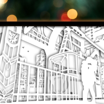 Intra απο ξύλο plywood 3mm-4mm πάχος - Ζευγάρι που φιλιέται στα εναέρια τραμ Δίασταση 20x20 cm INTRAFABR-27982841 - Image 1