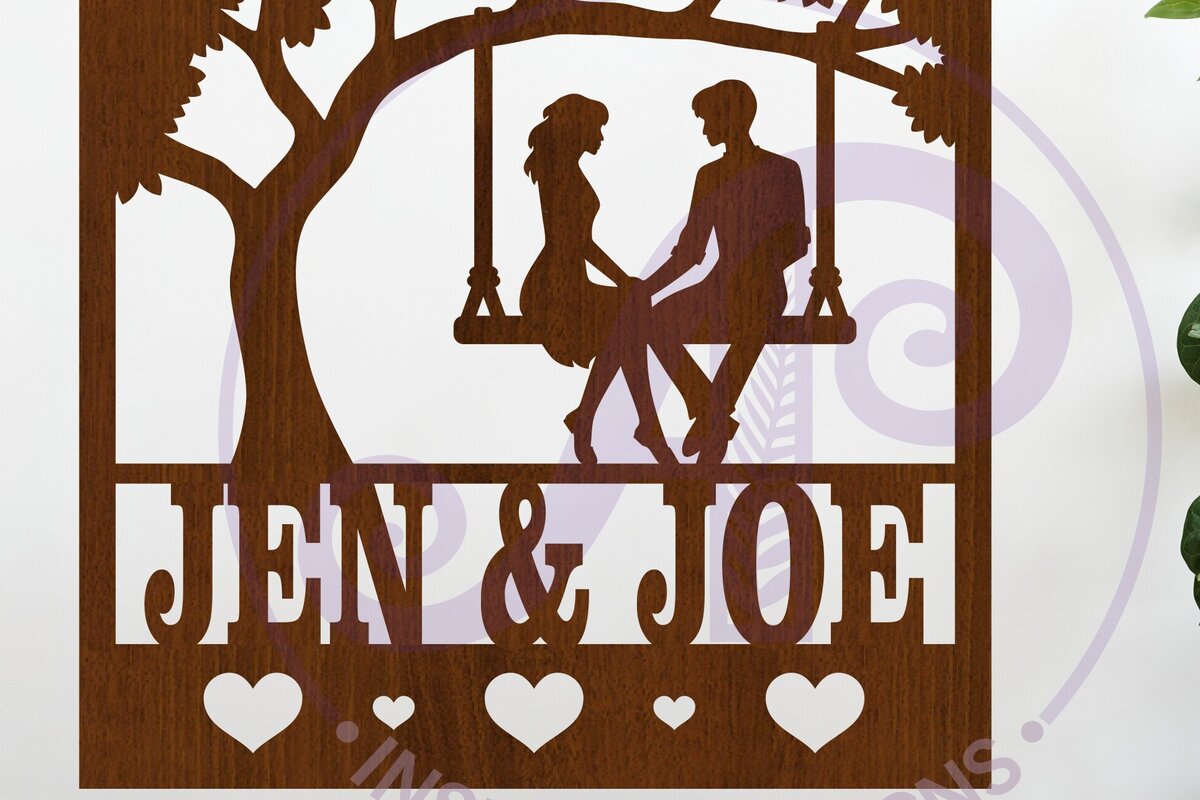 Intra απο ξύλο plywood 3mm-4mm πάχος - Ζευγάρι στο Swing Name  Laser Δίασταση 30x20 cm INTRAFABR-118239598