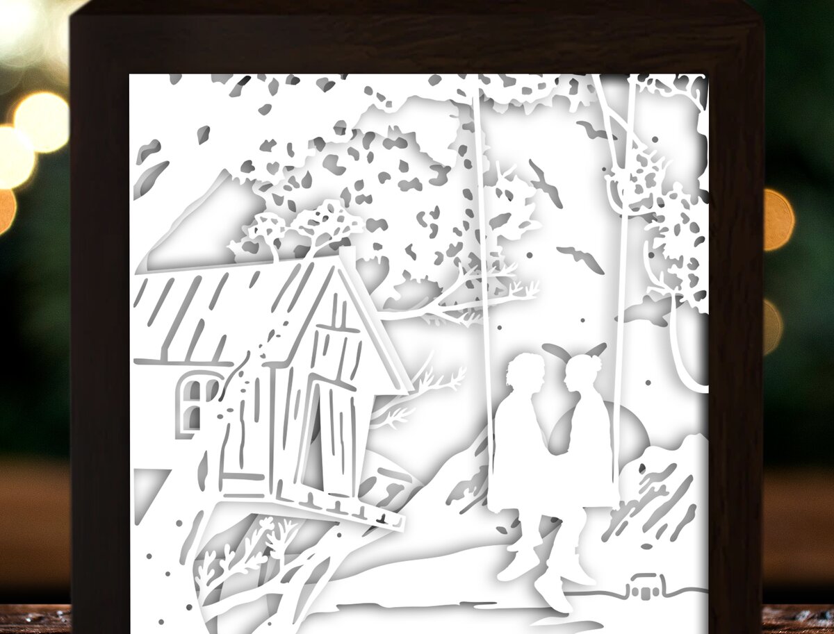 Intra απο ξύλο plywood 3mm-4mm πάχος - Ζευγάρι σε κιβώτιο φωτός κοπής χαρτιού αιώρησης Δίασταση 20x20 cm INTRAFABR-27982151