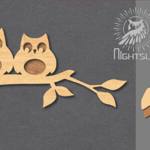 Intra απο ξύλο plywood 3mm-4mm πάχος - Διακόσμηση κοπής με λέιζερ για ζευγάρια κουκουβάγια 2 Δίασταση 20x20 cm INTRAFABR-117327381