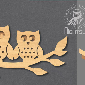 Intra απο ξύλο plywood 3mm-4mm πάχος - Διακόσμηση κοπής με λέιζερ για ζευγάρια κουκουβάγια Δίασταση 20x20 cm INTRAFABR-117327411 - Image 1