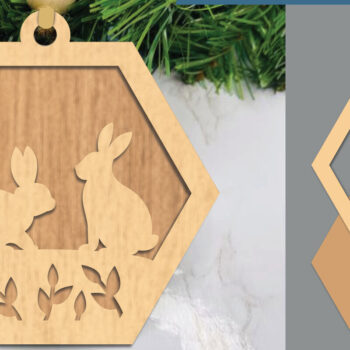 Intra απο ξύλο plywood 3mm-4mm πάχος - Στολίδι κομμένο με λέιζερ ζευγαριού  Δίασταση 6x6 cm INTRAFABR-105469043 - Image 1