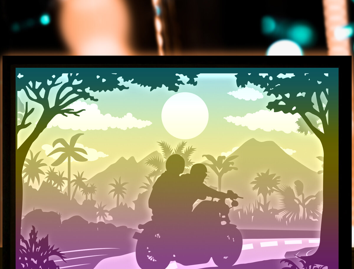 Intra απο ξύλο plywood 3mm-4mm πάχος - Ζευγάρι ιππασίας μοτοσικλέτας χαρτί κοπής Δίασταση 20x20 cm INTRAFABR-27703185