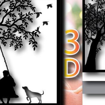 Intra απο ξύλο plywood 3mm-4mm πάχος - Δέσμη Couple Shadow Box των 3 Δίασταση 25x25 cm INTRAFABR-24527644 - Image 5