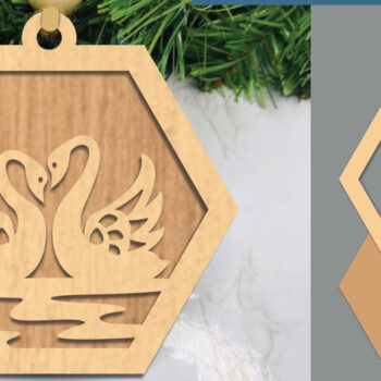 Intra απο ξύλο plywood 3mm-4mm πάχος - Στολίδι κοπής με λέιζερ ζευγαριού  Δίασταση 6x6 cm INTRAFABR-105469099 - Image 1