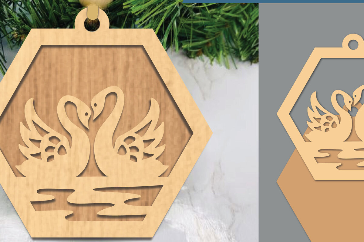 Intra απο ξύλο plywood 3mm-4mm πάχος - Στολίδι κοπής με λέιζερ ζευγαριού  Δίασταση 6x6 cm INTRAFABR-105469099