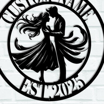 Intra απο ξύλο plywood 3mm-4mm πάχος - Ζευγάρι Valentine μεταλλικό σημάδι Δίασταση 3600x3600 cm INTRAFABR-113147282 - Image 1