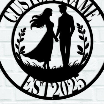 Intra απο ξύλο plywood 3mm-4mm πάχος - Ζευγάρι Valentine μεταλλικό σημάδι Δίασταση 3600x3600 cm INTRAFABR-113595262 - Image 1