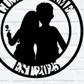 Intra απο ξύλο plywood 3mm-4mm πάχος - Ζευγάρι Valentine μεταλλικό σημάδι Δίασταση 3600x3600 cm INTRAFABR-113147248 - Image 1