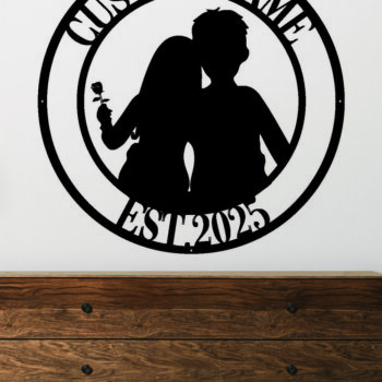 Intra απο ξύλο plywood 3mm-4mm πάχος - Ζευγάρι Valentine μεταλλικό σημάδι Δίασταση 3600x3600 cm INTRAFABR-113147248 - Image 2