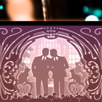 Intra απο ξύλο plywood 3mm-4mm πάχος - Ζευγάρι γάμου Gay Paper Cut Light Box Δίασταση 20x20 cm INTRAFABR-27687959 - Image 1