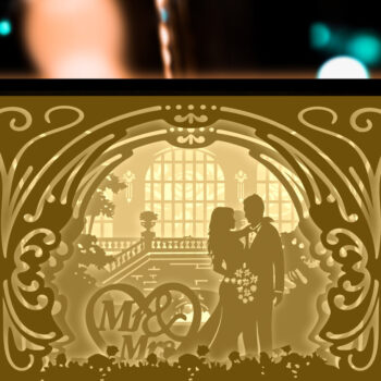 Intra απο ξύλο plywood 3mm-4mm πάχος - Κουτί φωτός κοπής από χαρτί γάμου για ζευγάρια Δίασταση 20x20 cm INTRAFABR-27687763 - Image 2