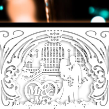 Intra απο ξύλο plywood 3mm-4mm πάχος - Κουτί φωτός κοπής από χαρτί γάμου για ζευγάρια Δίασταση 20x20 cm INTRAFABR-27687763 - Image 3