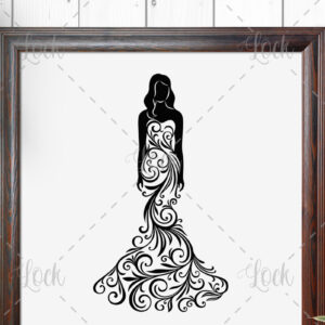 Intra απο ξύλο plywood 3mm-4mm πάχος - Ζευγάρι Γάμος , Γυναίκα με φόρεμα  Δίασταση 30x20 cm INTRAFABR-12793210