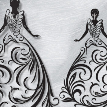 Intra απο ξύλο plywood 3mm-4mm πάχος - Ζευγάρι Γάμος , Γυναίκα με φόρεμα  Δίασταση 30x20 cm INTRAFABR-12793302 - Image 1