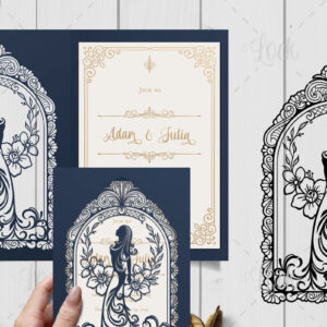 Intra απο ξύλο plywood 3mm-4mm πάχος - Ζευγάρι Γάμος , Γυναίκα με φόρεμα  Δίασταση 30x20 cm INTRAFABR-24107122