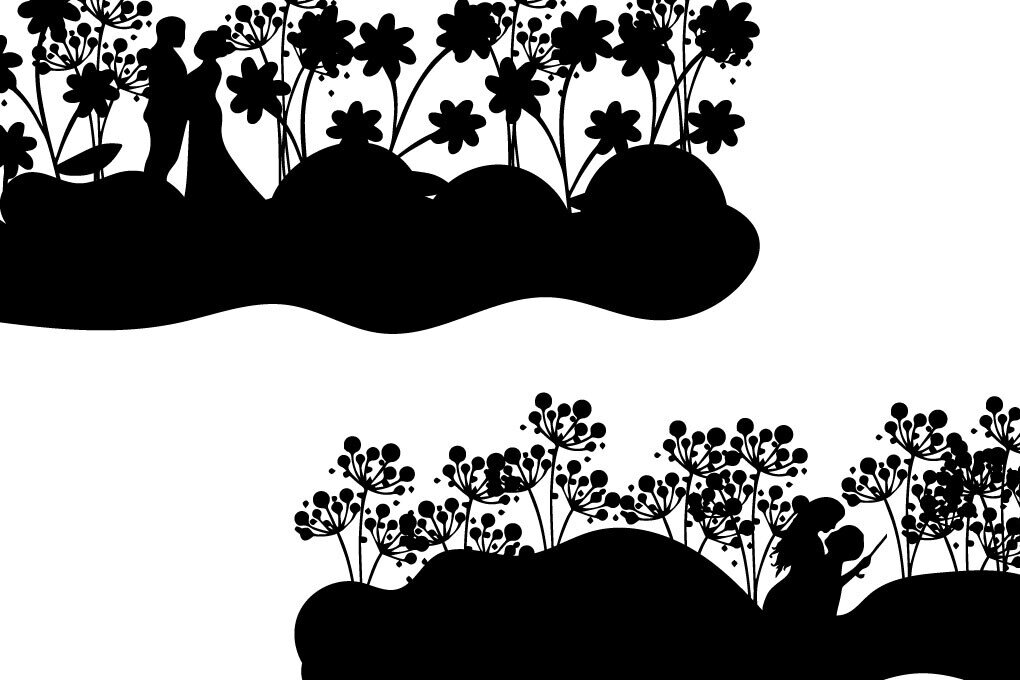 Intra απο ξύλο plywood 3mm-4mm πάχος - Ζευγάρι Wildflower Valentine Δίασταση 20x20 cm INTRAFABR-85289085