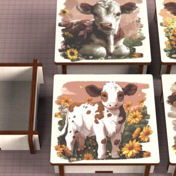 Intra απο ξύλο plywood 3mm-4mm πάχος - Cow Box + 4 PNG για Εξάχνωση Δίασταση 9x9 cm INTRAFABR-120328553 - Image 1