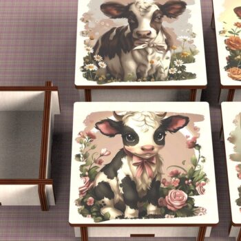 Intra απο ξύλο plywood 3mm-4mm πάχος - Cow Box + 4 PNG για Εξάχνωση Δίασταση 9x9 cm INTRAFABR-120328493 - Image 1