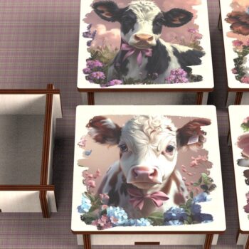 Intra απο ξύλο plywood 3mm-4mm πάχος - Cow Box + 4 PNG για Εξάχνωση Δίασταση 9x9 cm INTRAFABR-120328520 - Image 1