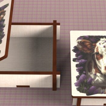 Intra απο ξύλο plywood 3mm-4mm πάχος - Cow Box + 4 PNG για Εξάχνωση Δίασταση 9x9 cm INTRAFABR-120328527 - Image 4