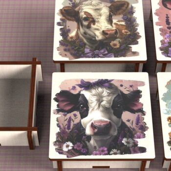 Intra απο ξύλο plywood 3mm-4mm πάχος - Cow Box + 4 PNG για Εξάχνωση Δίασταση 9x9 cm INTRAFABR-120328544 - Image 1