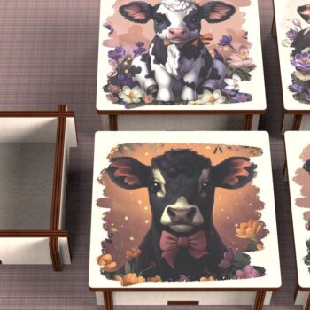 Intra απο ξύλο plywood 3mm-4mm πάχος - Cow Box + 4 PNG για Εξάχνωση Δίασταση 9x9 cm INTRAFABR-120328451 - Image 1