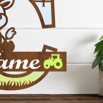 Intra απο ξύλο plywood 3mm-4mm πάχος - Μονόγραμμα κεφαλαίων αγελάδας Γράμμα C  Αποκοπή Δίασταση 30x20 cm INTRAFABR-74483555 - Image 1