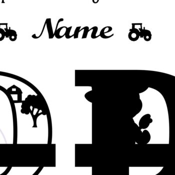 Intra απο ξύλο plywood 3mm-4mm πάχος - Μονόγραμμα κεφαλαίων αγελάδας Γράμμα D  Αποκοπή Δίασταση 30x20 cm INTRAFABR-74483574 - Image 2