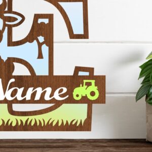 Intra απο ξύλο plywood 3mm-4mm πάχος - Μονόγραμμα κεφαλαίου αγελάδας Γράμμα E  Αποκοπή Δίασταση 30x20 cm INTRAFABR-74483600