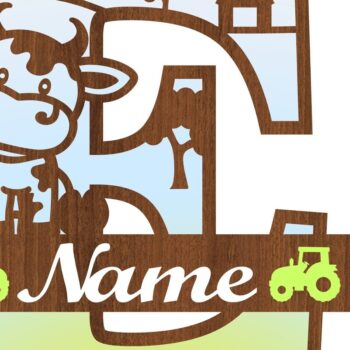 Intra απο ξύλο plywood 3mm-4mm πάχος - Μονόγραμμα κεφαλαίου αγελάδας Γράμμα E  Αποκοπή Δίασταση 30x20 cm INTRAFABR-74483600 - Image 3