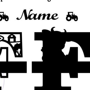 Intra απο ξύλο plywood 3mm-4mm πάχος - Μονόγραμμα κεφαλαίων αγελάδας Γράμμα F  Αποκοπή Δίασταση 30x20 cm INTRAFABR-74483622 - Image 2