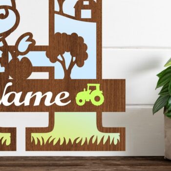 Intra απο ξύλο plywood 3mm-4mm πάχος - Μονόγραμμα κεφαλαίου αγελάδας Γράμμα H  Αποκοπή Δίασταση 30x20 cm INTRAFABR-74483668 - Image 1