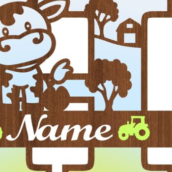 Intra απο ξύλο plywood 3mm-4mm πάχος - Μονόγραμμα κεφαλαίου αγελάδας Γράμμα H  Αποκοπή Δίασταση 30x20 cm INTRAFABR-74483668 - Image 3