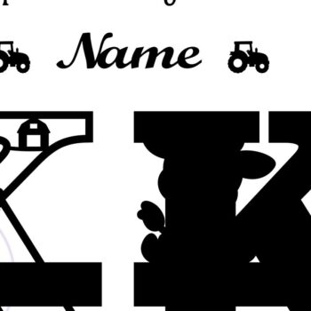 Intra απο ξύλο plywood 3mm-4mm πάχος - Μονόγραμμα κεφαλαίου αγελάδας Γράμμα K  Αποκοπή Δίασταση 30x20 cm INTRAFABR-74483734 - Image 2