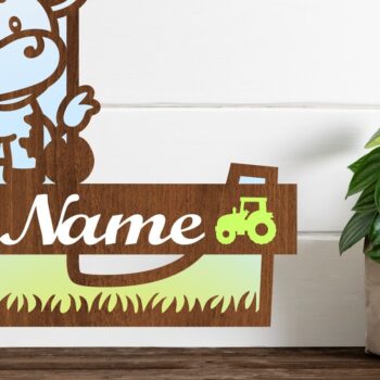 Intra απο ξύλο plywood 3mm-4mm πάχος - Μονόγραμμα κεφαλαίου αγελάδας Γράμμα L  Αποκοπή Δίασταση 30x20 cm INTRAFABR-74483767 - Image 1