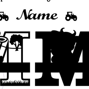 Intra απο ξύλο plywood 3mm-4mm πάχος - Μονόγραμμα κεφαλαίων αγελάδας Γράμμα M  Αποκοπή Δίασταση 30x20 cm INTRAFABR-74483828 - Image 2