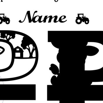 Intra απο ξύλο plywood 3mm-4mm πάχος - Μονόγραμμα κεφαλαίου αγελάδας Γράμμα P  Αποκοπή Δίασταση 30x20 cm INTRAFABR-74483908 - Image 2